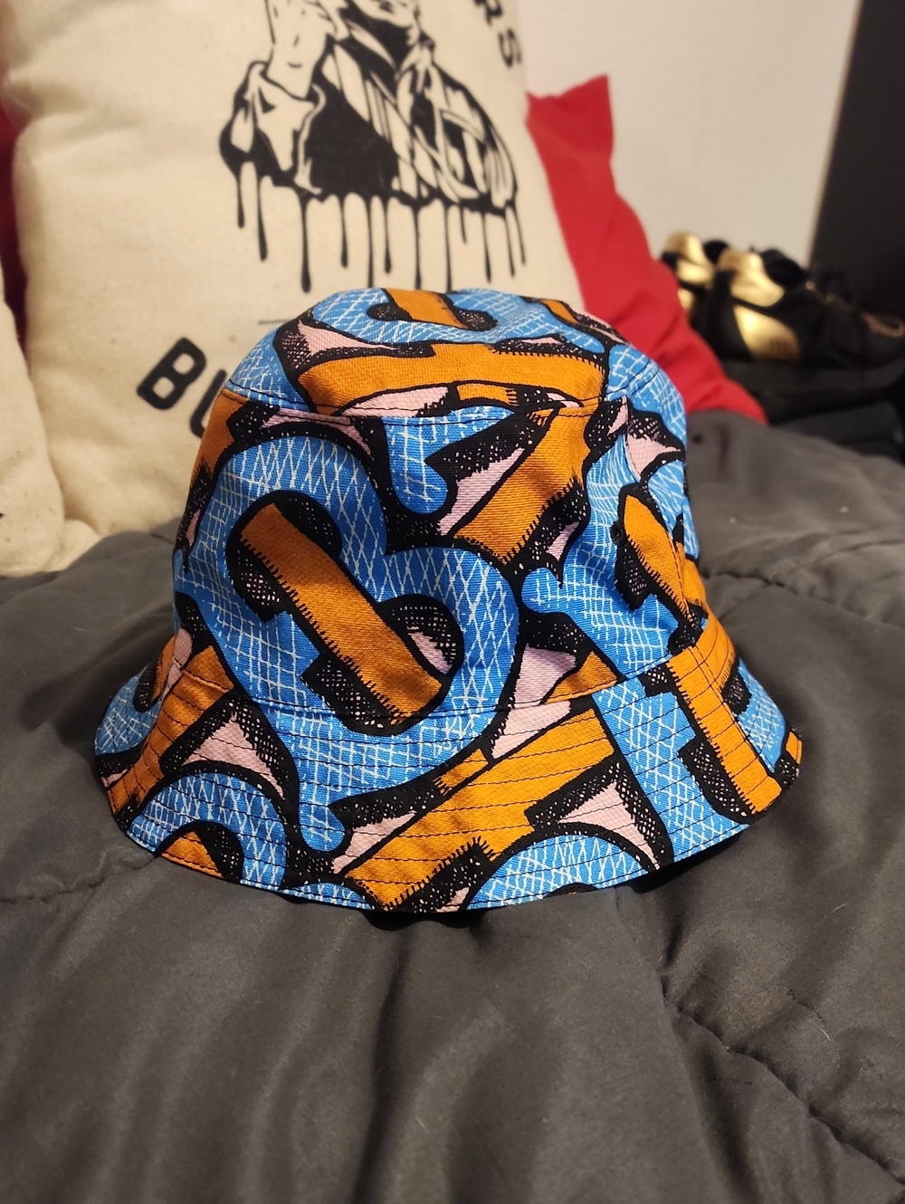 Authentic Burberry TB Monogram Bucket Hat Unisex! Clean!